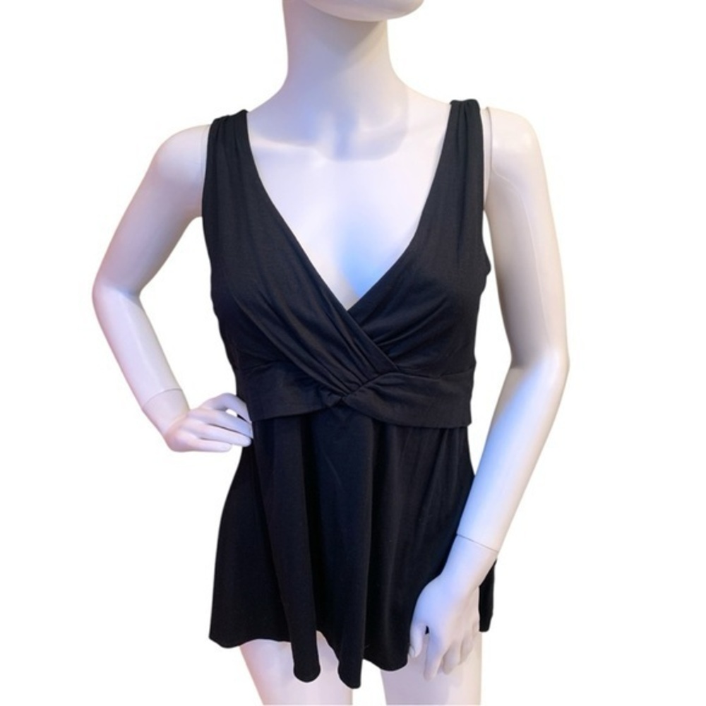 Banana Republic Black Sleeveless V-Neck Top